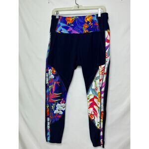 Athleta Women’s L Navy Blue High Rise Tropical Precision 7/8 Athletic Leggings